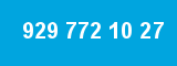 929 772 10 27 929 772 10 27